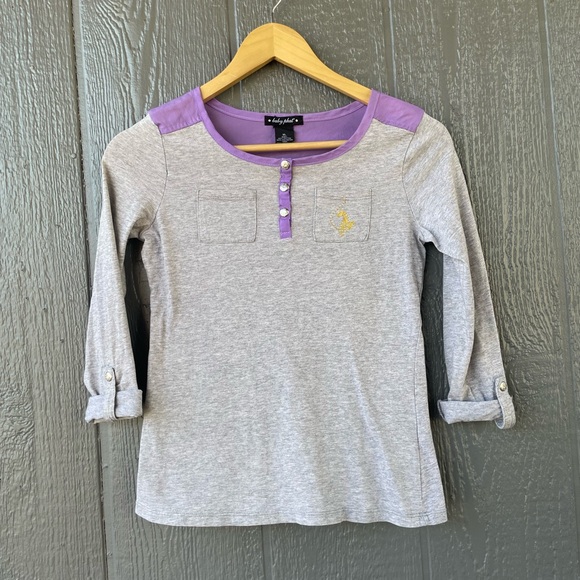 Babyphat Kids Long Sleeve Shirt in Gray and Purple - Picture 1 of 6